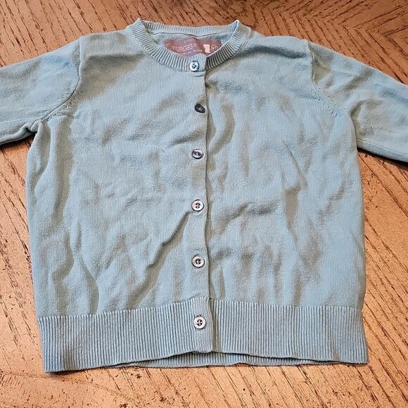 Light Blue Button-Up Cardigan Size 4-5 100% Cotton - Picture 1 of 11